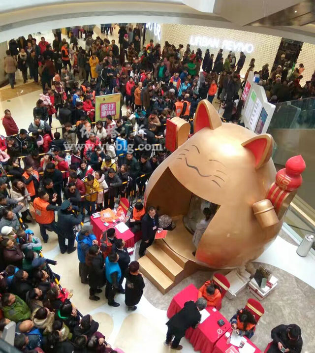 玻璃鋼招財貓雕塑