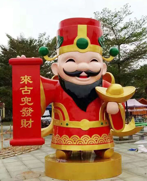 卡通財(cái)神雕塑擺件