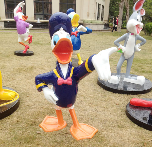 卡通鴨子雕塑小品 卡通鴨子雕塑小品