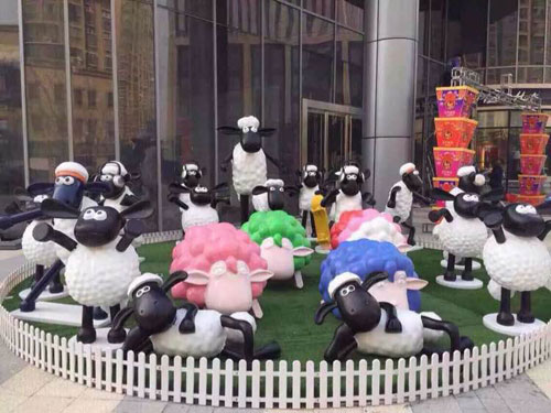 卡通小羊組合雕塑擺件 卡通小羊組合雕塑擺件