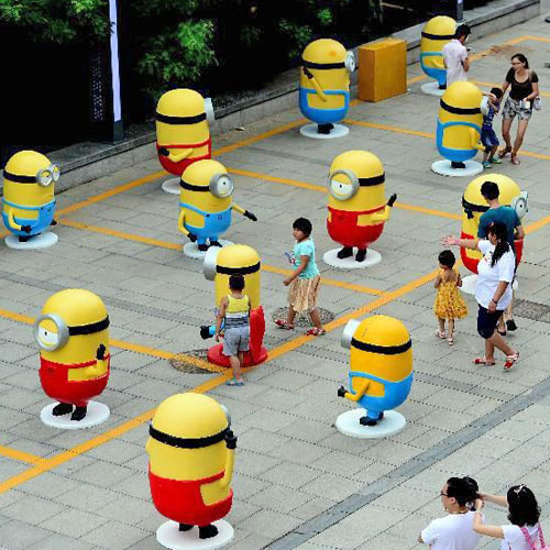 小黃人組合雕塑擺件 小黃人組合雕塑擺件