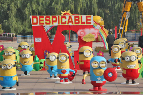 小黃人主題雕塑擺件 小黃人主題雕塑擺件