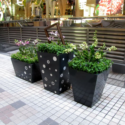 戶外黑色方形花盆 戶外黑色方形花盆