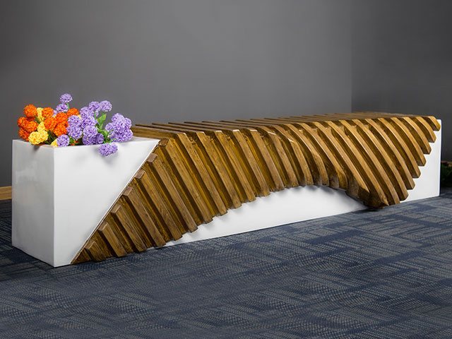 玻璃鋼實木座椅花盆 玻璃鋼實木座椅花盆