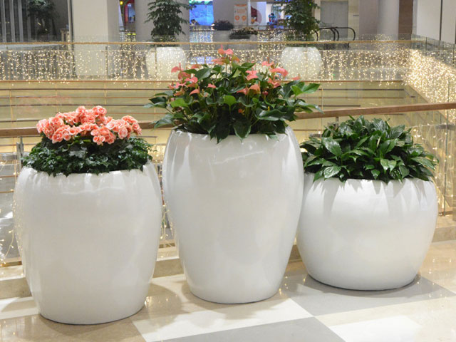 商場(chǎng)玻璃鋼圓形花缽