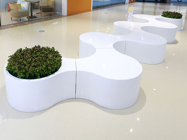 商場(chǎng)玻璃鋼拼接座椅花盆 商場(chǎng)玻璃鋼拼接座椅花盆