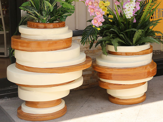 玻璃鋼巖層藝術花器