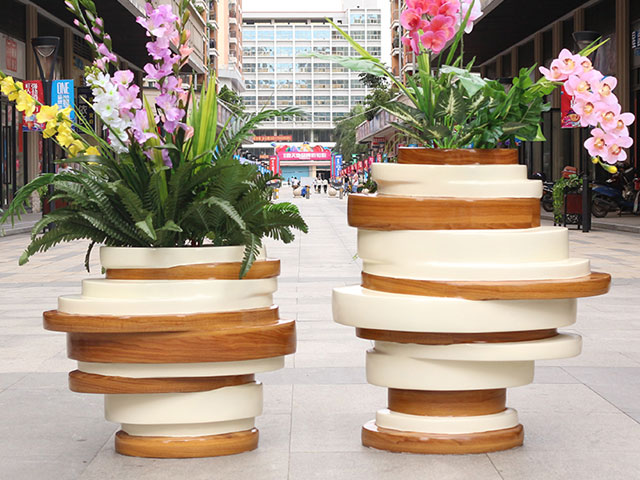 玻璃鋼巖層藝術花器