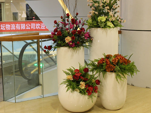 商場玻璃鋼組合花瓶 商場玻璃鋼組合花瓶