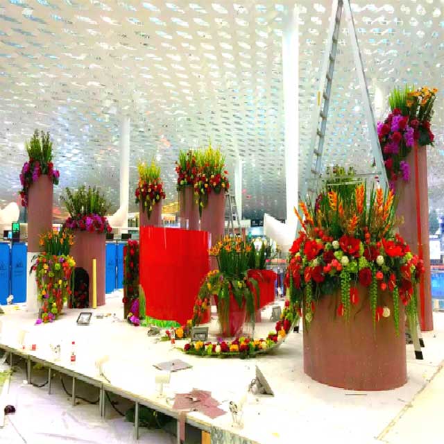 商場(chǎng)仿真花裝飾
