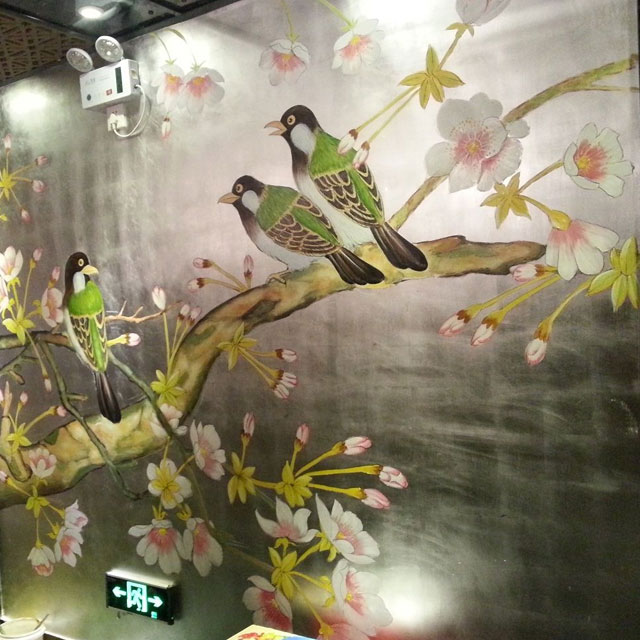 花鳥(niǎo)景色墻繪藝術(shù)