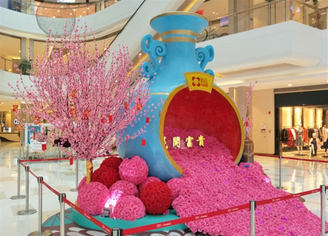 商場(chǎng)春季桃花美陳裝飾 商場(chǎng)春季桃花美陳裝飾