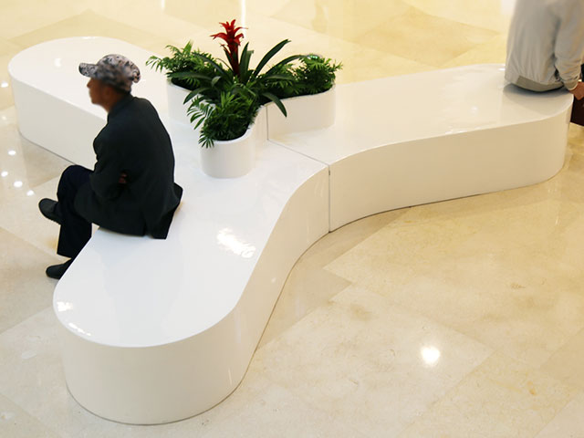 玻璃鋼三叉花池休閑椅 玻璃鋼三叉花池休閑椅